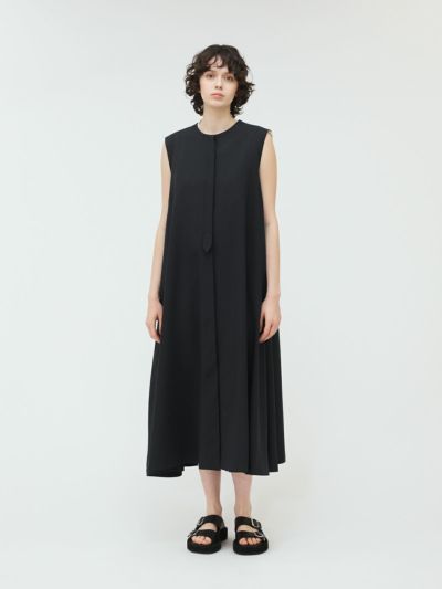 mizuiro ind ポプリンノースリーブフレアワンピース