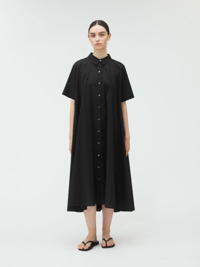 mizuiro ind ハーフスリーブフレアシャツワンピース