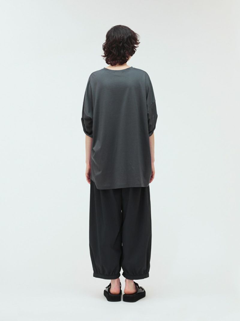 ミズイロインド mizuiroindロールアップスリーブワイドT ピンク mizuiro ind｜ロールアップ スリーブ ワイドTシャツ roll up slv