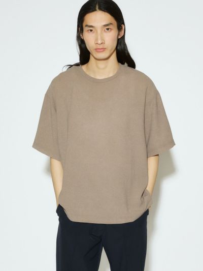 MIDIUMISOLID Men’s ハーフスリーブシアーベーシックプルオーバー
