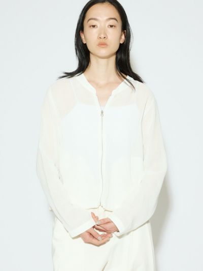 MIDIUMISOLID for Ladies リネンライクメッシュブルゾン