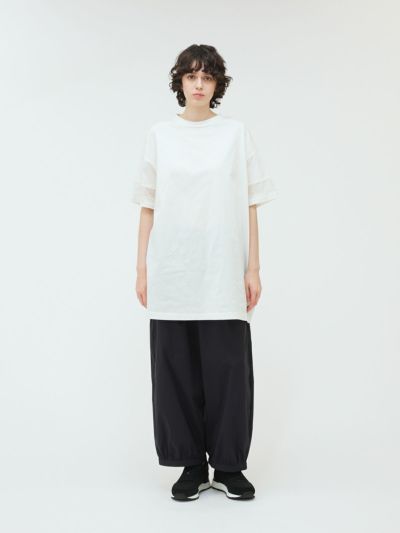 mizuiro ind メッシュスリーブチュニックワンピース