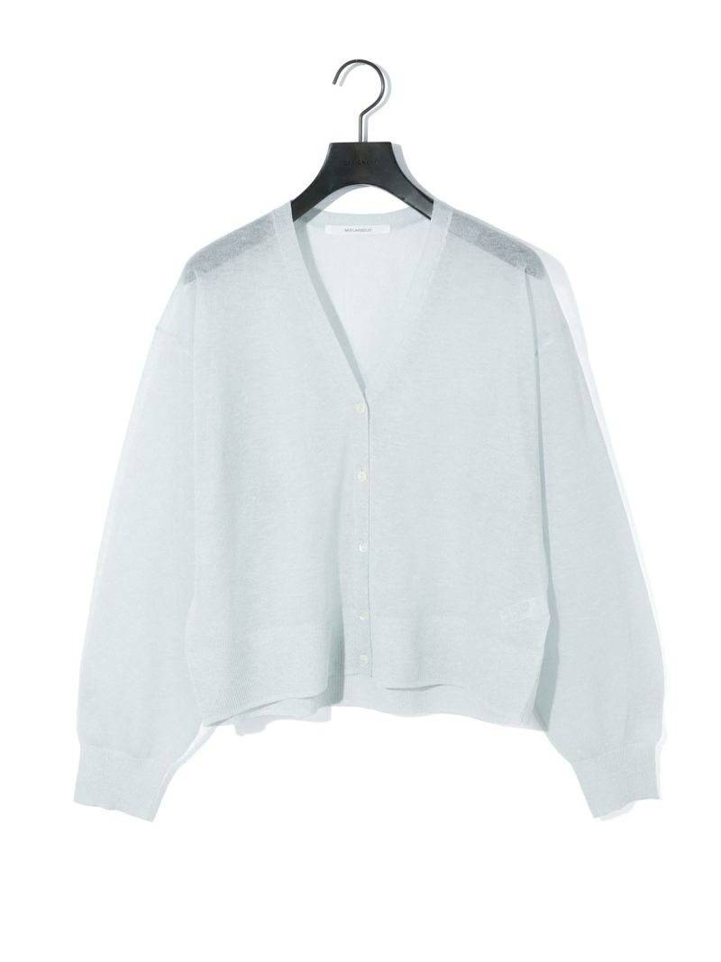MIDIUMISOLID for Ladies シアーVネックショートカーディガン