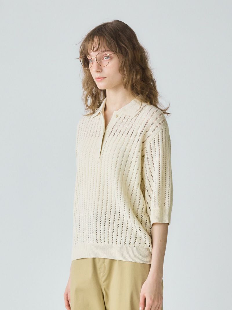 MidiUmi 模様編みニットポロ｜ MARcourt ONLINE STORE
