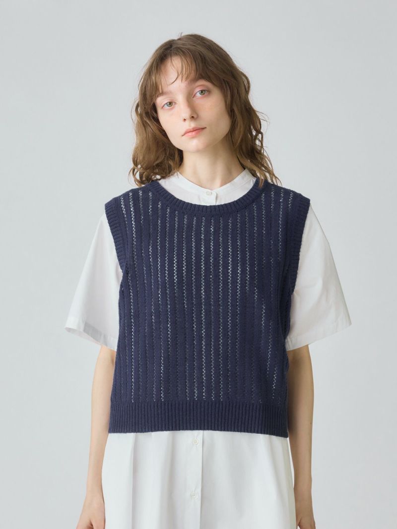 pattern knitting 2way vest