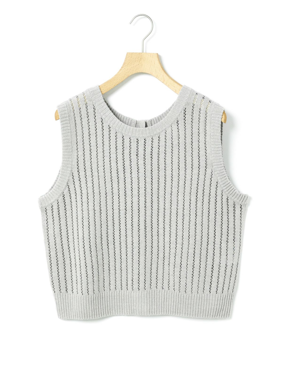 MidiUmi 柄編み2WAYベスト コーディネート2