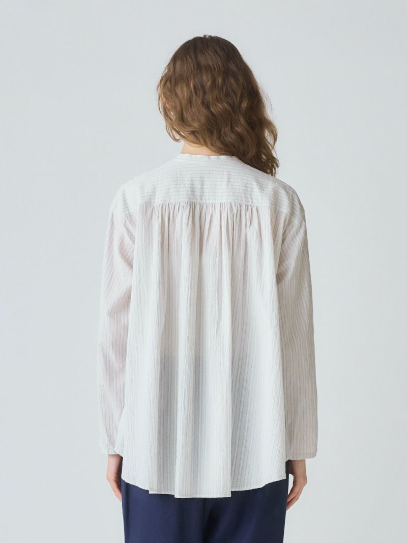 mi_mi様 MidiUmi シアーストライプバックギャザーシャツ｜ MARcourt