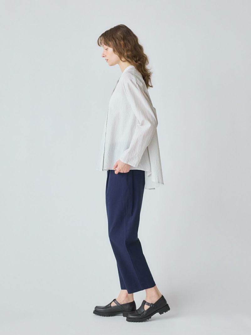 MidiUmi シアーストライプバックギャザーシャツ｜ MARcourt
