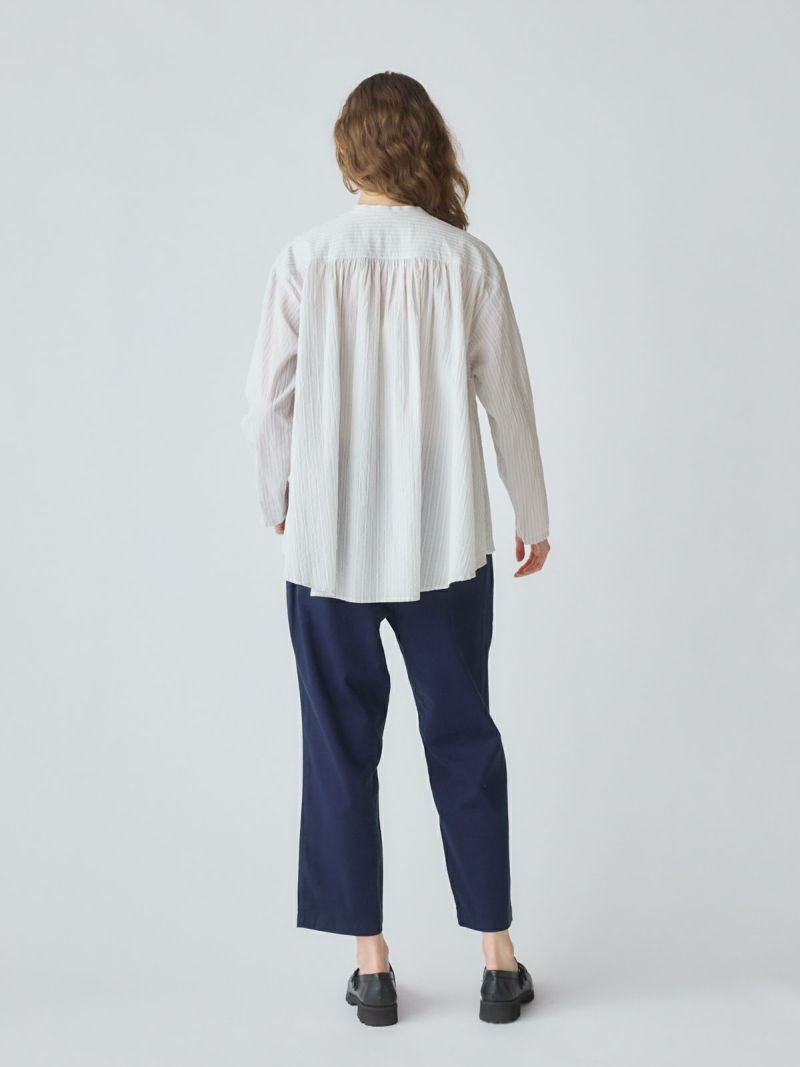 mi_mi様 MidiUmi シアーストライプバックギャザーシャツ｜ MARcourt