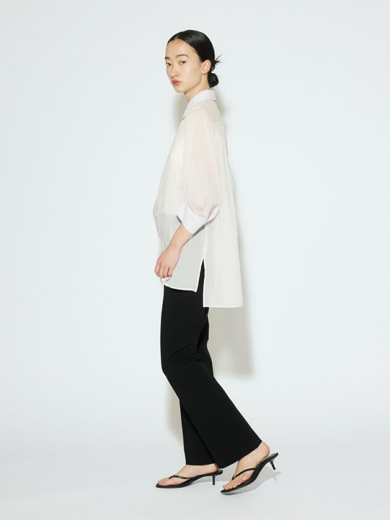 MIDIUMISOLID for Ladies リブフィットストレートパンツ