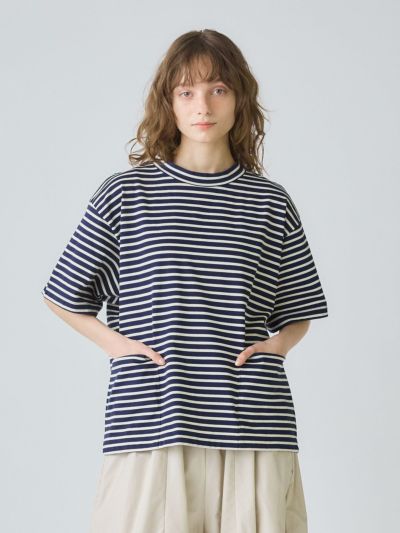 MidiUmi サイドポケットボーダーTシャツ