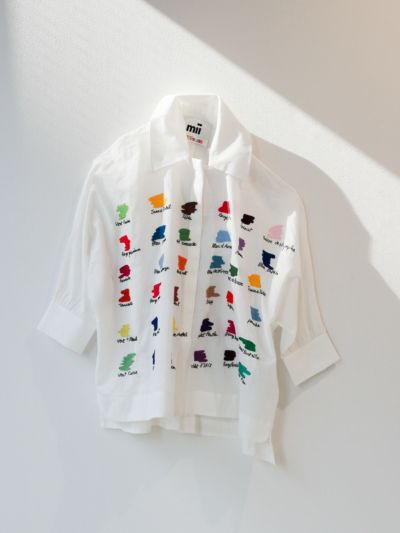 MII COLLECTION mii 刺繍シャツブラウス hand embroidery shirt