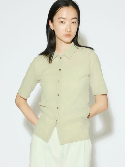 MIDIUMISOLID for Ladies シアーコンパクトポロシャツ