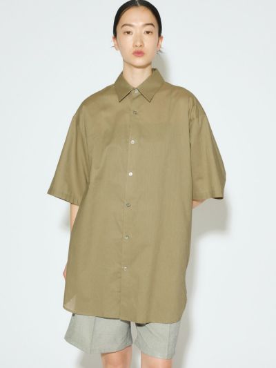 MIDIUMISOLID for Ladies ハーフスリーブワイドシャツ