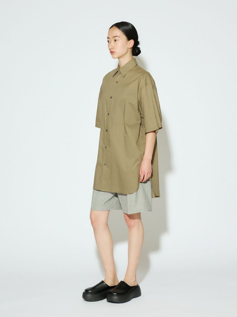 MIDIUMISOLID for Ladies ハーフスリーブワイドシャツ