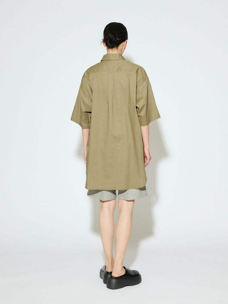 MIDIUMISOLID for Ladies ハーフスリーブワイドシャツ