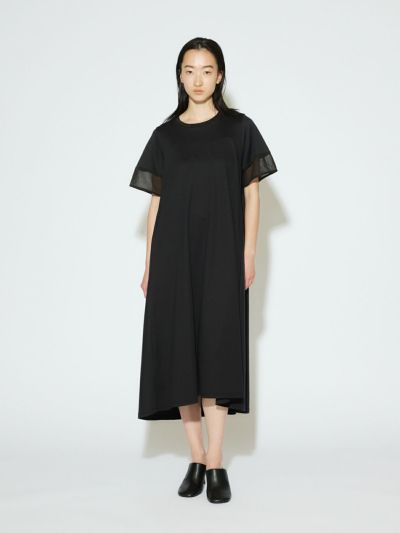 MIDIUMISOLID for Ladies スリーブスイッチングAラインワンピース