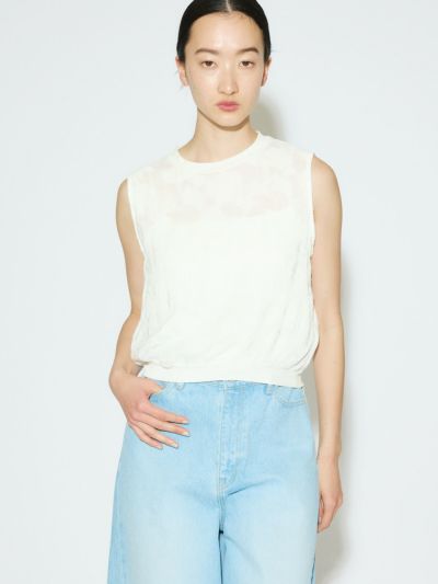 MIDIUMISOLID for Ladies ノースリーブカットジャガードレーストップス