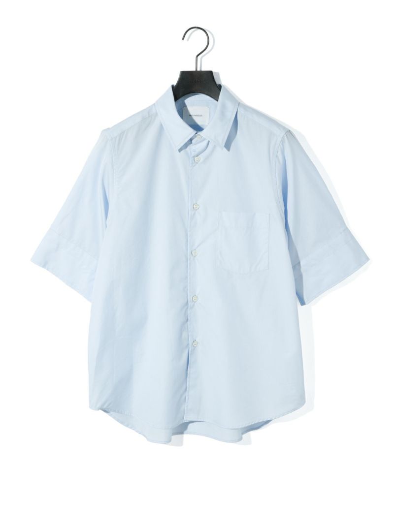 新品タグ付きMIDIUMISOLIDミディウミソリッドハーフスリーブビッグシャツ MARcourt｜MIDIUMISOLID for Ladies ハーフスリーブワイドシャツ