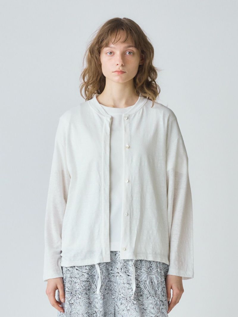 MidUmi リネン 長袖カーディガン ホワイト MidiUmi リネン巾着カーディガン｜ MARcourt ONLINE STORE