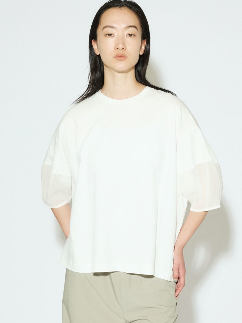 ネットオフ 送料得店  MIDIUMISOLID MARcourt シアースリーブコンシャスT｜ Ladies for トップス