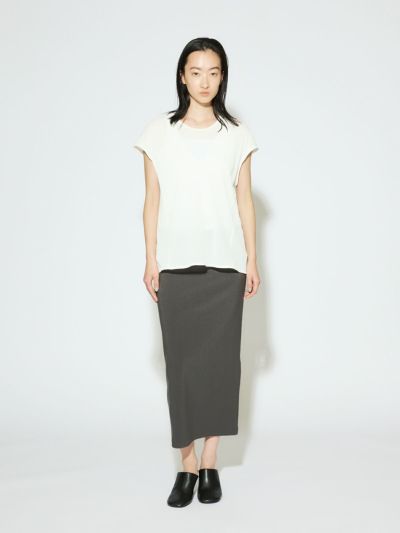 MIDIUMISOLID for Ladies リブフィットロングスカート