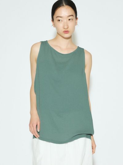MIDIUMISOLID for Ladies ノースリーブタックワイドプルオーバー