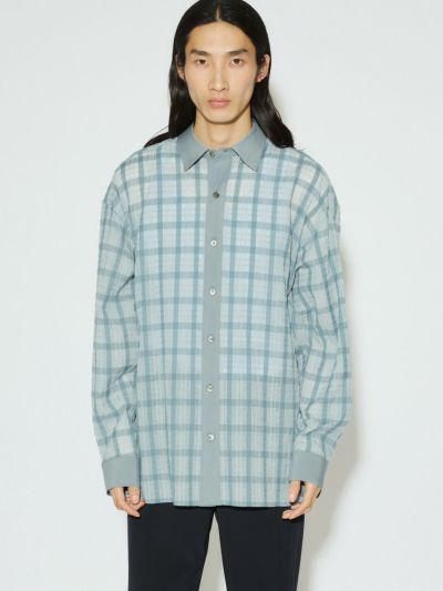 MIDIUMISOLID Men’s シアーチェックシャツ