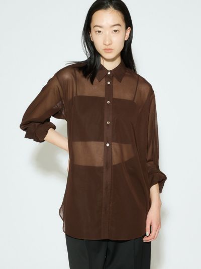 MIDIUMISOLID for Ladies シアーボイルベーシックシャツ