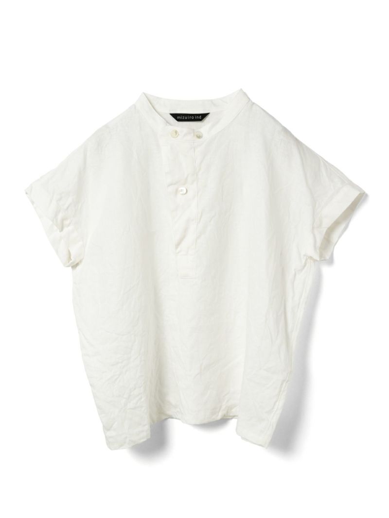 mizuiro ind リネンスタンドカラーシャツ｜ MARcourt ONLINE