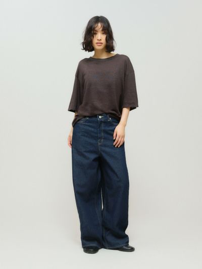 MIDIUMISOLID for Ladies バレルレッグワイドデニム