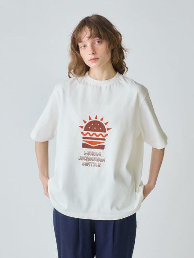 MidiUmi ハンバーガープリントTシャツ