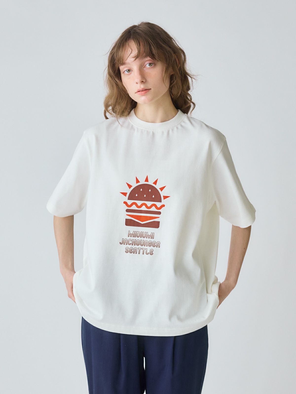 hamburger print T  shirt