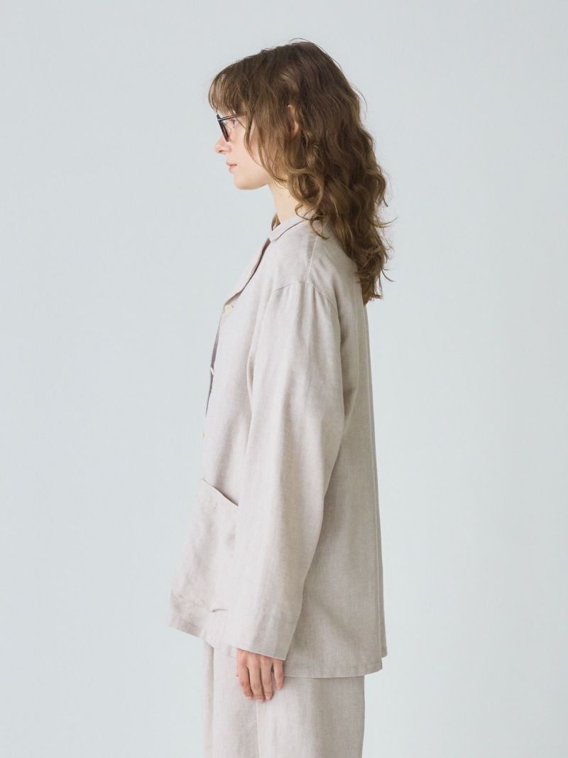 【未使用品】motomi.m /モトミエム/リネンジャケット/ナチュラル 未使用品】motomi.m /モトミエム/リネンジャケット/ナチュラル