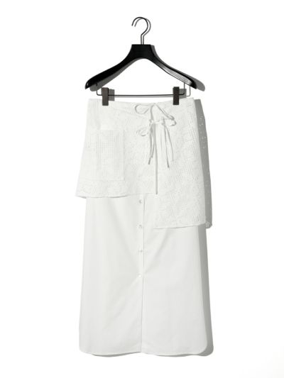 MIDIUMISOLID for Ladies レースレイヤードスカート