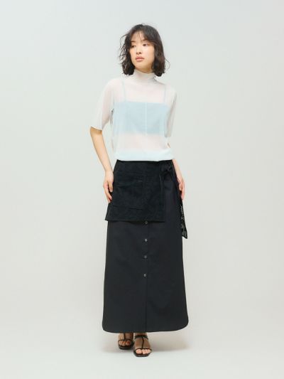 MIDIUMISOLID for Ladies レースレイヤードスカート