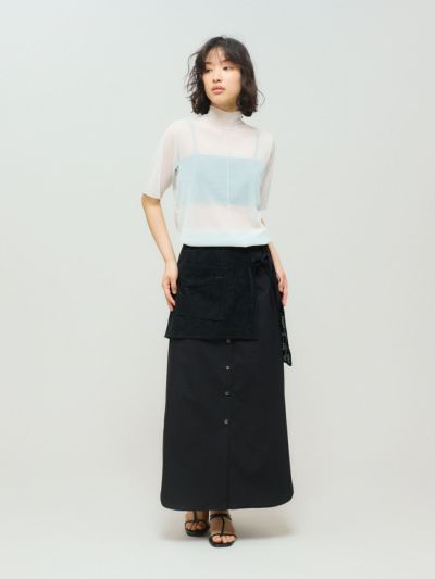 MIDIUMISOLID for Ladies レースレイヤードスカート