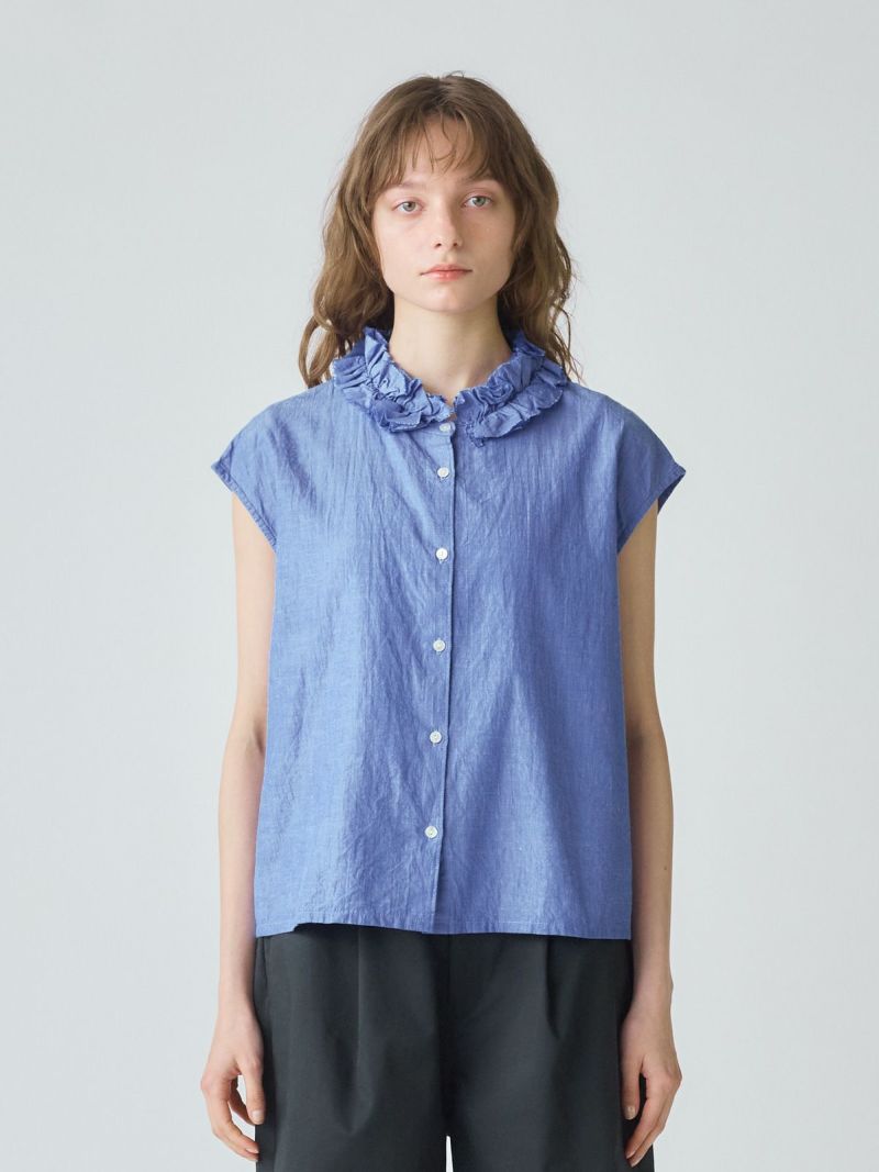 volume frill collar shirt