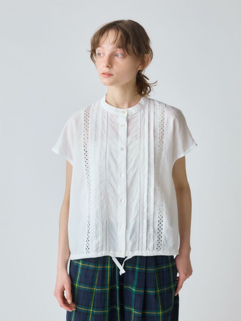 lace switching shirt