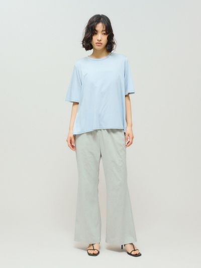 MIDIUMISOLID for Ladies センタープレスフレアパンツ