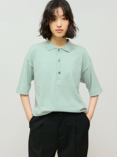 MIDIUMISOLID for Ladies ポロニットプルオーバー