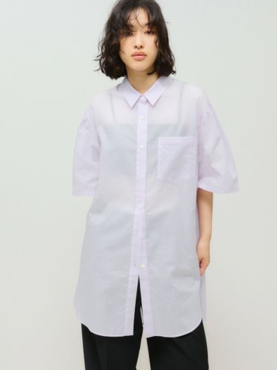 MIDIUMISOLID for Ladies ハーフスリーブワイドシャツ