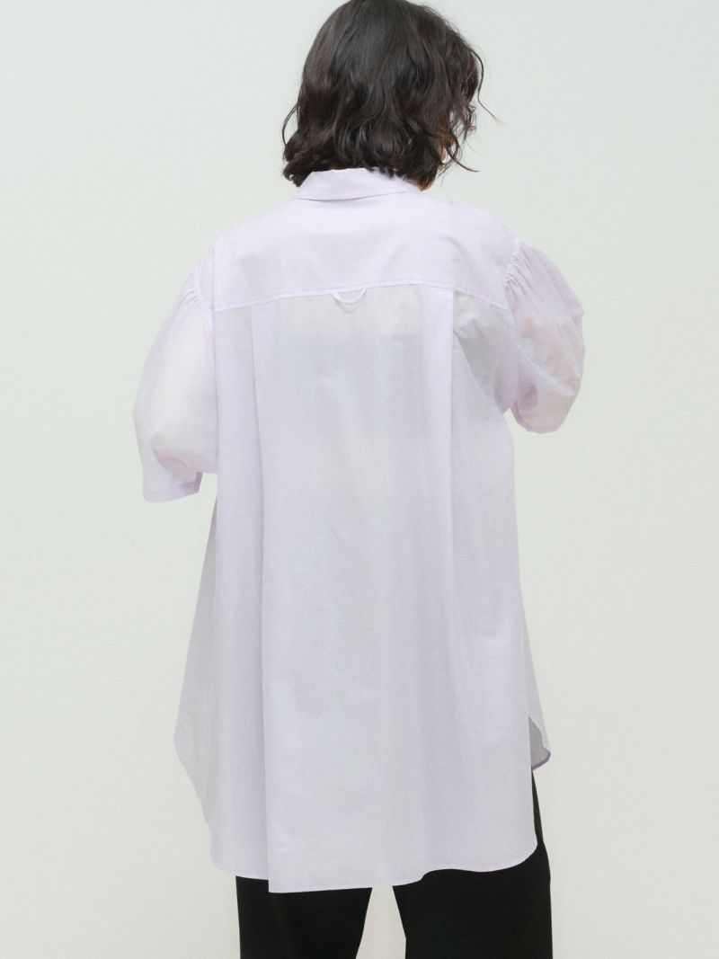 MIDIUMISOLID for Ladies ハーフスリーブワイドシャツ