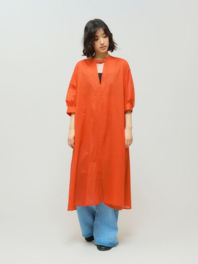 MIDIUMISOLID for Ladies スタンドカラースキッパーワンピース
