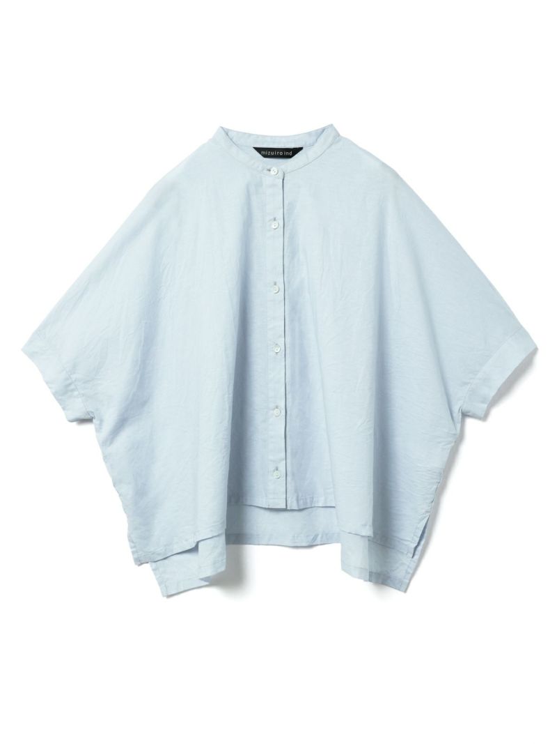 mizuiro ind リネンスタンドカラーワイドシャツ｜ MARcourt