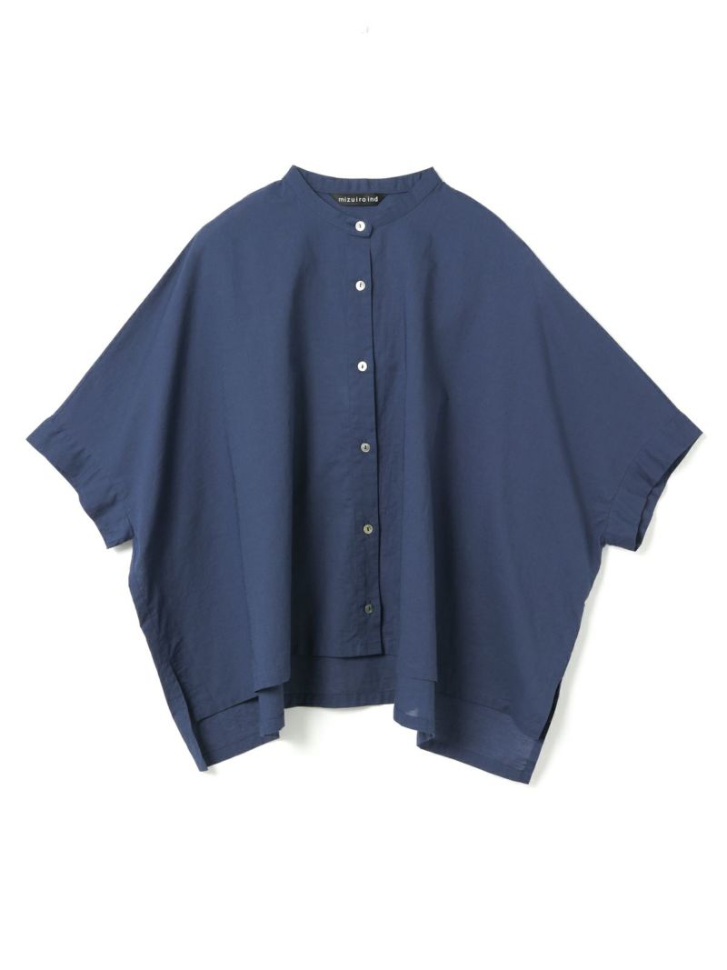 mizuiro ind リネンスタンドカラーワイドシャツ｜ MARcourt