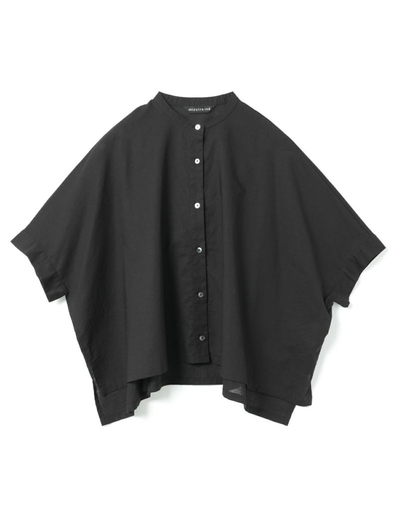 mizuiro ind リネンスタンドカラーワイドシャツ｜ MARcourt