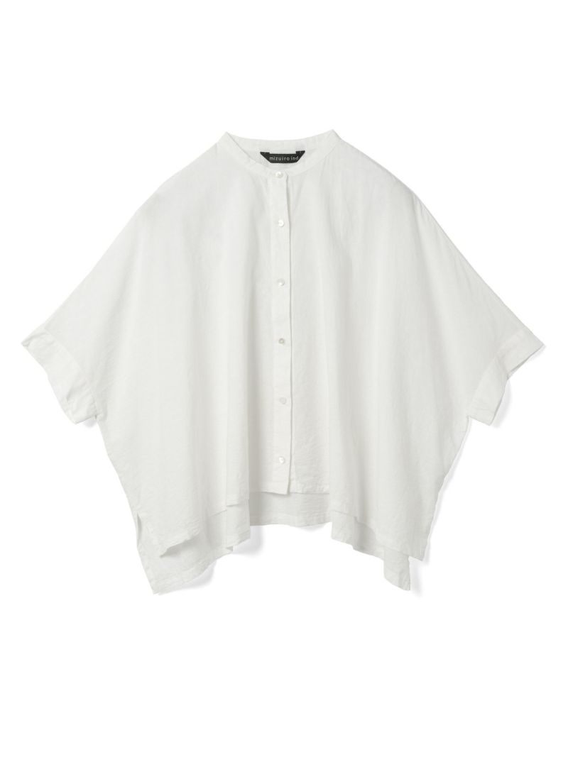 mizuiro ind リネンスタンドカラーワイドシャツ｜ MARcourt