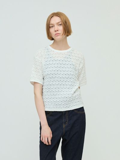 mizuiro ind ストレッチレースクルーネックTシャツ