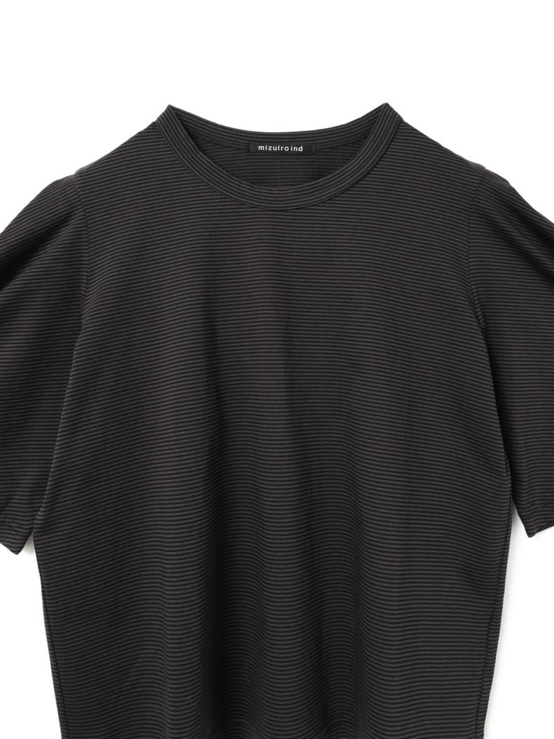 mizuiro ind ボーダードレープスリーブTシャツ｜ MARcourt